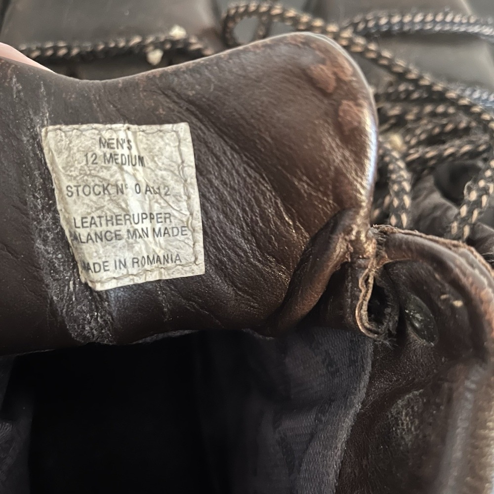 LL Bean Cresta Leather Hiking Boots Men's 12M Gore-tex Vibram Sole Romania Work - Picture 7 of 11